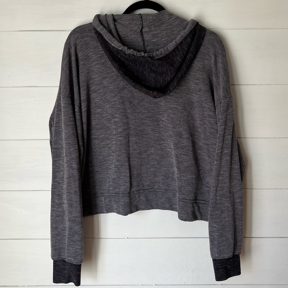 Out From Under for Urban Outfitters Cropped Ribbed Hooded Sweatshirt - Picture 2 of 5